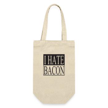 I hate Bacon - Geschenkbeutel für Flaschen - Natur - Vorne