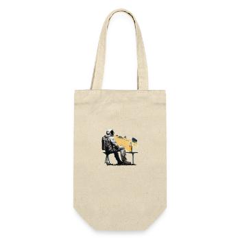 Astronaut chills with beer cool illustration - Gift Bag for Bottles - nature - Front