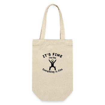"Es ist in Ordnung" alles ist in Ordnung originelle Geschenkidee - Geschenkbeutel für Flaschen - Natur - Vorne