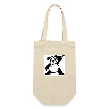 Pandabär grafig karikatur - Geschenkbeutel für Flaschen - Natur - Vorne