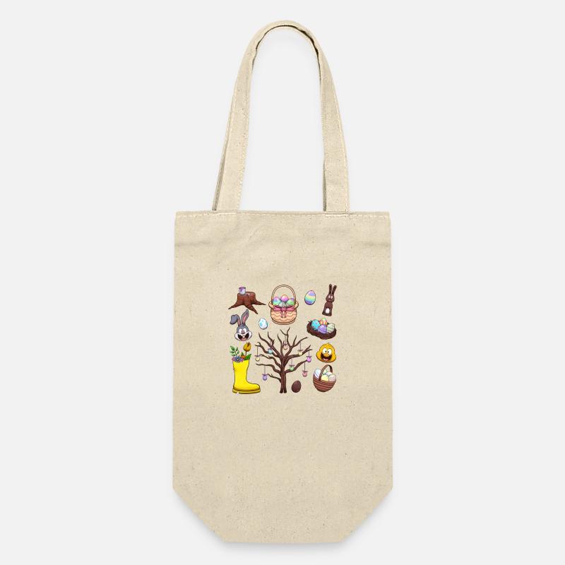 Oster-Elemente - Geschenkbeutel für Flaschen - Natur