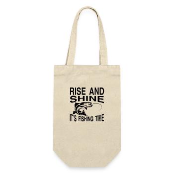 Rise and Shine it ́s Fishing Time - Gift Bag for Bottles - nature - Front