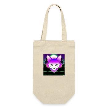 Kitsun Vaporwave Japanese Kami Vaporwave Kitsune - Gift Bag for Bottles - nature - Front