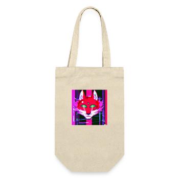 Kitsun Vaporwave Japanese Kami Vaporwave Kitsune - Gift Bag for Bottles - nature - Front