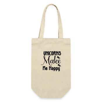 Unicorns Make Me Happy - Gift Bag for Bottles - nature - Front