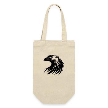 Schönes Adler Logo in Tattoo Style - Geschenkbeutel für Flaschen - Natur - Vorne