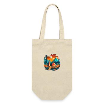 Outdoor camping with campfire and beer - Gift Bag for Bottles - nature - Front