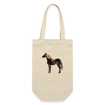 Pferd - Geschenkbeutel für Flaschen - Natur - Vorne