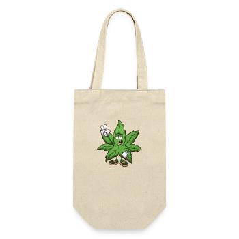 Feuille de mauvaises herbes avec signe de paix - Sac à bouteille - nature - Devant