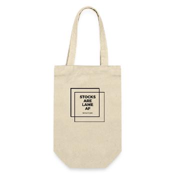Stocks are lame AF since crypto - Geschenkbeutel für Flaschen - Natur - Vorne