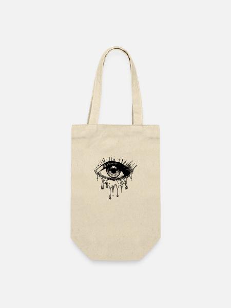 Weinendes Auge Realistischer Tattoo Style - Geschenkbeutel für Flaschen - Natur