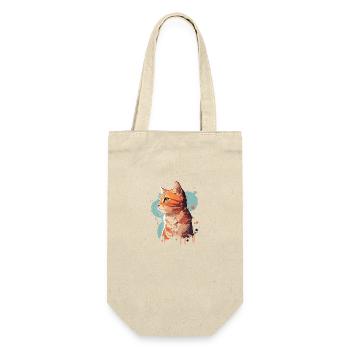 Portrait artistique de chat en orange - Sac à bouteille - nature - Devant