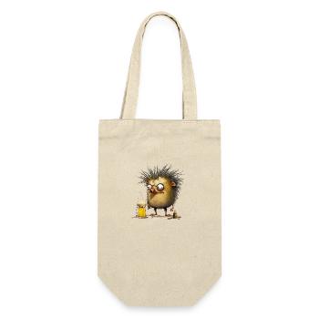 Lusy crazy hedgehog with beer - Gift Bag for Bottles - nature - Front