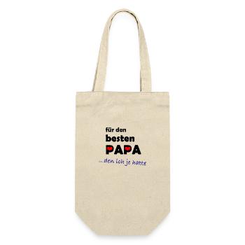 mein PAPA ist der beste Papa, den ich je hatte - Geschenkbeutel für Flaschen - Natur - Vorne