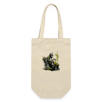 Schimpanse vor dem Braukessel, besonderer Braue - Geschenkbeutel für Flaschen - Natur - Vorne