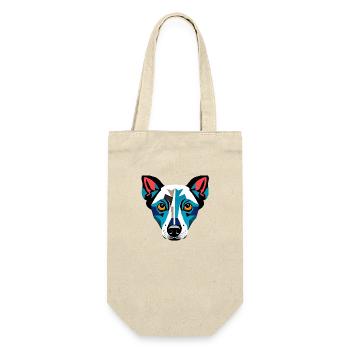 Moderne Hundezeichnung - Geschenkbeutel für Flaschen - Natur - Vorne