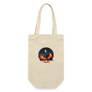 Campfire by moonlight, outdoor motif - Gift Bag for Bottles - nature - Front