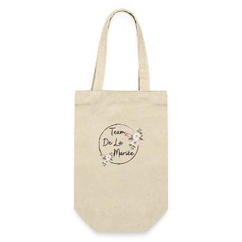 team de la Mariée evjf t-shirt assorti floral - Sac à bouteille - nature - Devant