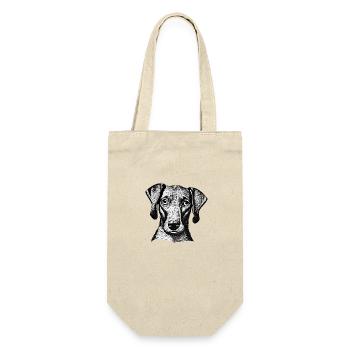 Hund Labrador Haustier Hundehalter Geschenk Hunde - Geschenkbeutel für Flaschen - Natur - Vorne