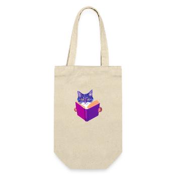 Books Cat Read Domestic Cat Cat Book Kitten - Gift Bag for Bottles - nature - Front