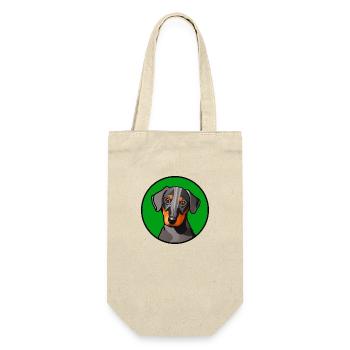 Motif graphique Dachshund Design dans le cercle vert - Sac à bouteille - nature - Devant