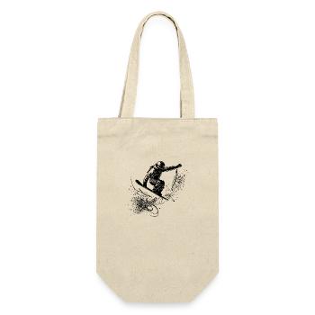 Snowboard Jump Style Extrem Cooler Freestsyle - Geschenkbeutel für Flaschen - Natur - Vorne