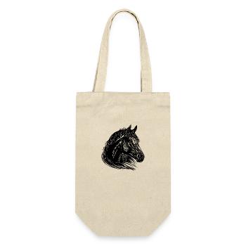 Mares Horses Portrait with Fantastically Beautiful Mane - Gift Bag for Bottles - nature - Front