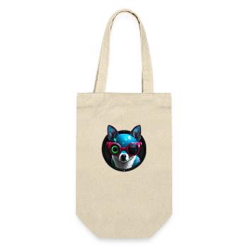 Chihuahua futuristisch neon - Geschenkbeutel für Flaschen - Natur - Vorne