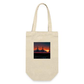 anubis, sunset, moutains, cyber village - Gift Bag for Bottles - nature - Front