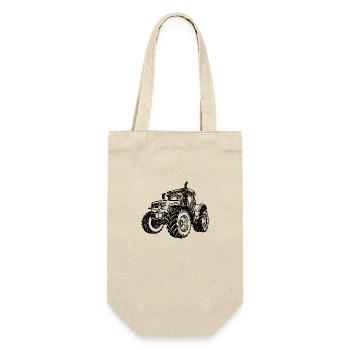 Großer Acker Traktor Landwirt Traum Auto - Geschenkbeutel für Flaschen - Natur - Vorne