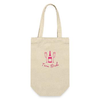 Team Bride - Geschenkbeutel für Flaschen - Natur - Vorne