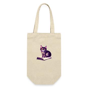 Cat Domestic Cat Books Cat Book Kitten Reading - Gift Bag for Bottles - nature - Front