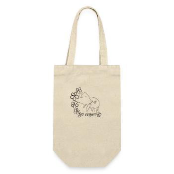 Go vegan-Mutterliebe Kuh - Geschenkbeutel für Flaschen - Natur - Vorne