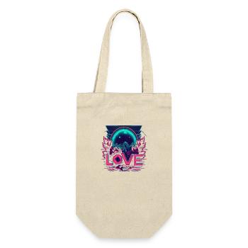 80`s Neon LOVE - back to the roots - Geschenkbeutel für Flaschen - Natur - Vorne