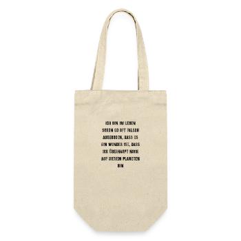 T-Shirt "falsch abgebogen" - Geschenkbeutel für Flaschen - Natur - Vorne