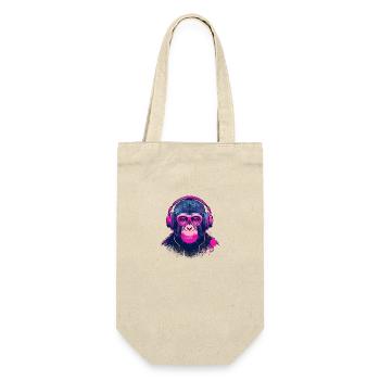 Monkey Beats - Geschenkbeutel für Flaschen - Natur - Vorne