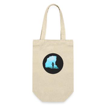 Bouldering \ Climbing - Woman in front of rocks - Gift Bag for Bottles - nature - Front