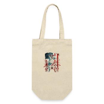 Stars and Stripes American Dog - Geschenkbeutel für Flaschen - Natur - Vorne