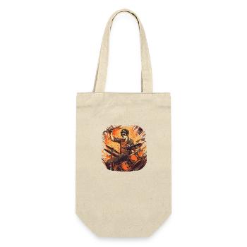 Drummer orange - Geschenkbeutel für Flaschen - Natur - Vorne
