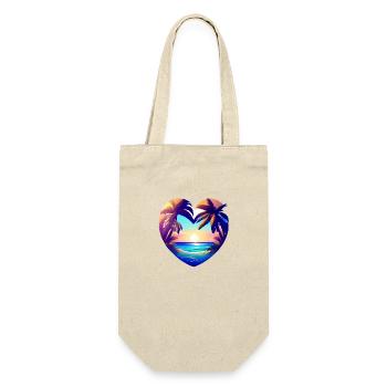 Summer Vacation Palm Island Sun Palm Beach - Gift Bag for Bottles - nature - Front