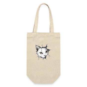 Hole Peekaboo: Baby-Katze auf Abenteuer - Geschenkbeutel für Flaschen - Natur - Vorne