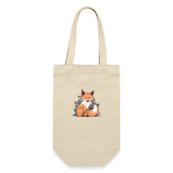 Fuchs - Geschenkbeutel für Flaschen - Natur - Vorne