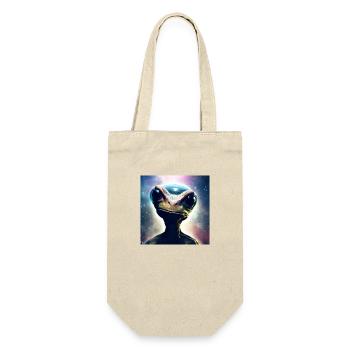 Alien artwork by Bruederchen - Geschenkbeutel für Flaschen - Natur - Vorne