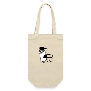 Bachelor Alpaca Studies Graduate School Leaving Certificate - Gift Bag for Bottles - nature - Front