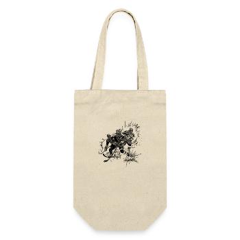 Vintage Eishockey Spieler Eis Crash Fan Motiv - Geschenkbeutel für Flaschen - Natur - Vorne