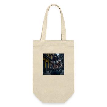 Future Cyberpunkt Warrior - Geschenkbeutel für Flaschen - Natur - Vorne