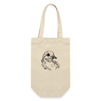 Elegant dove head in tattoo style lines - Gift Bag for Bottles - nature - Front