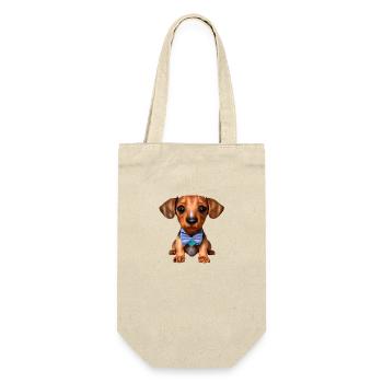 Hundehalter Dachshund Hund Hundebesitzer Hunde - Geschenkbeutel für Flaschen - Natur - Vorne