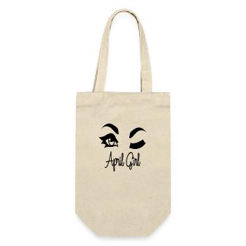 April Girl - Geschenkbeutel für Flaschen - Natur - Vorne