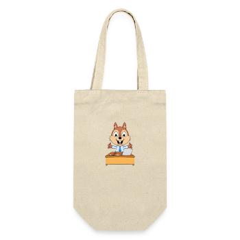 EICHHÖRNCHEN - BÜRO - ARBEIT - JOB - BERUF - TIER - Geschenkbeutel für Flaschen - Natur - Vorne